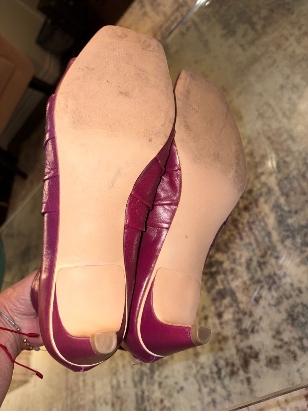 Zara Women’s Open-Toe Ankle Boots - Fuchsia Pink Leather 38 - Picture 6 of 6